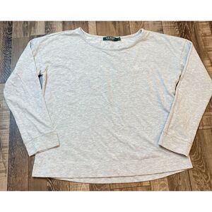 Womens Ralph Lauren Green tag long sleeve gray shirt top Soft size small